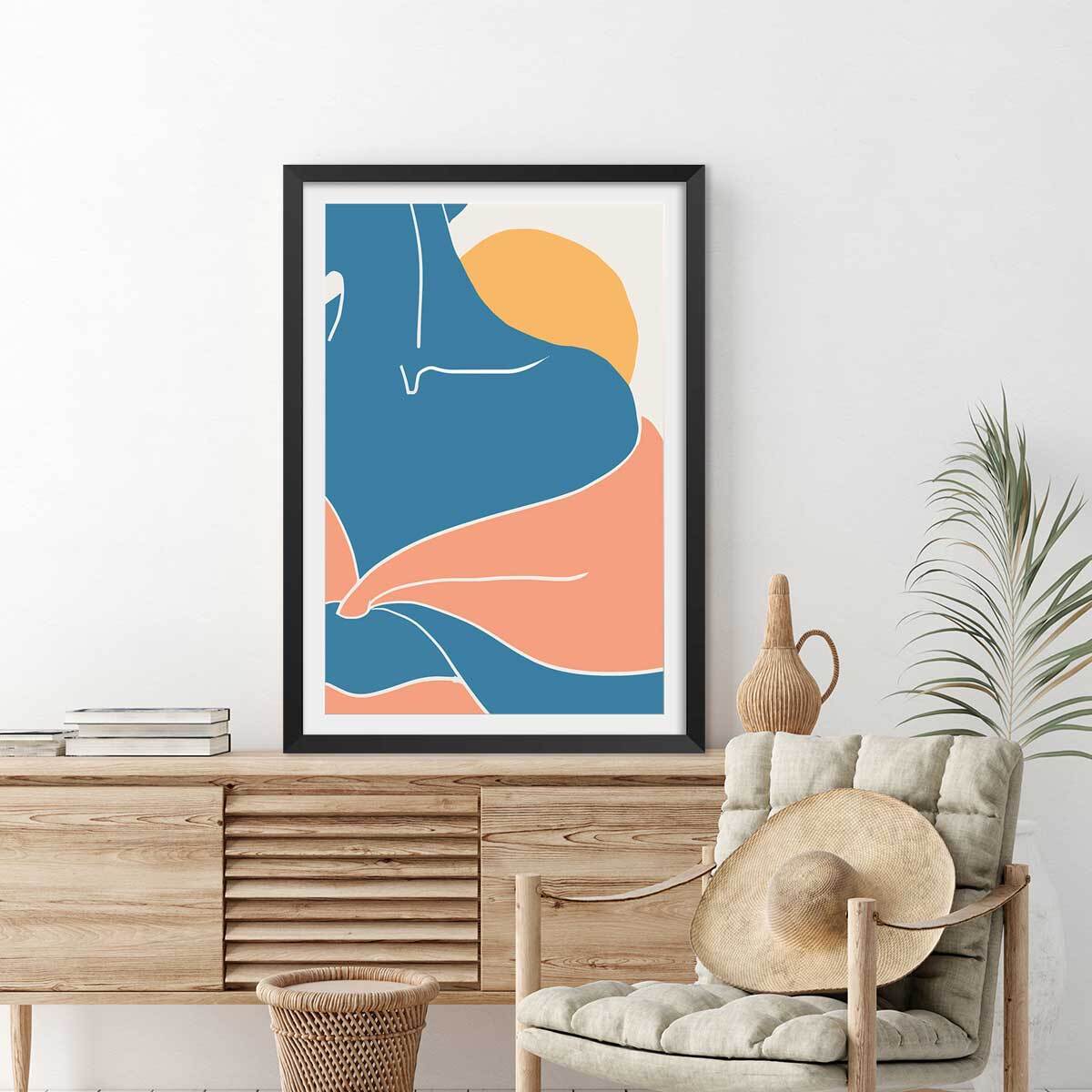 Affiche Douceur d'été Affiche + cadre en bois - Noir