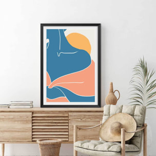 Affiche Douceur d'été Affiche + cadre en bois - Noir