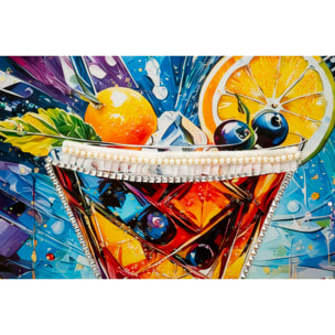 STAMPA DECORATA SU TELA LACCATA C/CORNICE COCKTAIL -A- CM 62X3,5
 X92