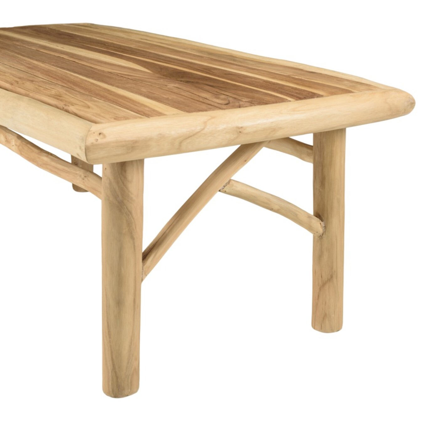WILL - Table basse rectangulaire MADURA en branches de teck naturel
