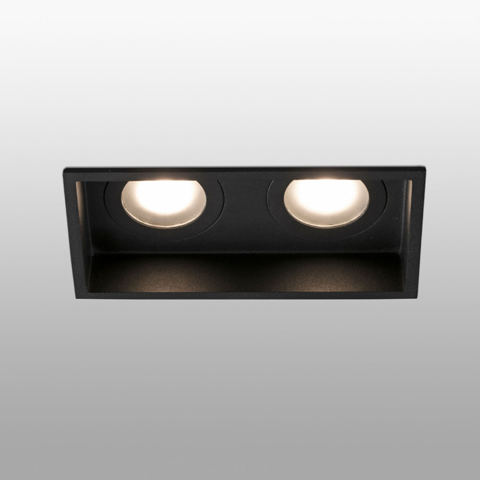 HYDE SQ 2L Lampe encastrable noir carré