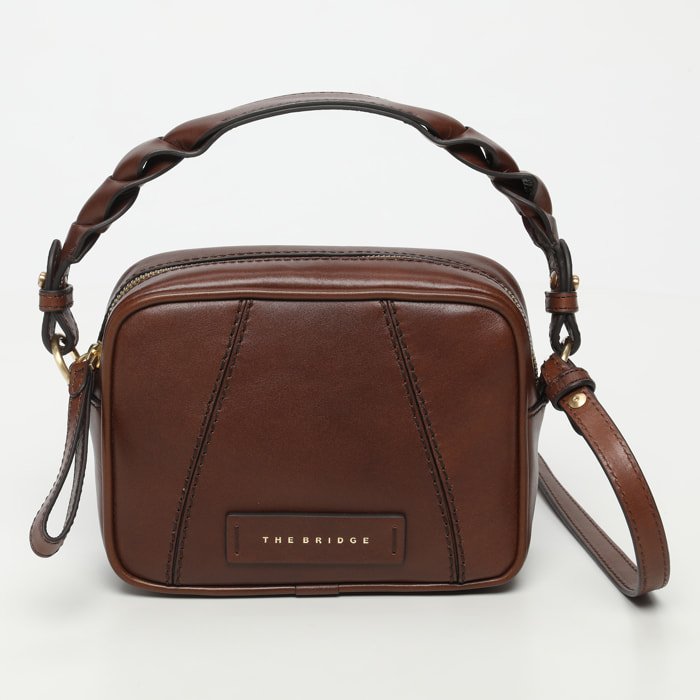 Borsa a tracolla Brigida - pelle - marrone e dorato