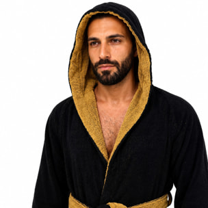 COTONE EGIZIANO Accappatoio Reverse in cotone egiziano 430 gr_Black Gold