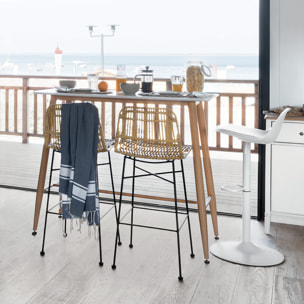 Table à manger bar "Roka" blanc L120cm