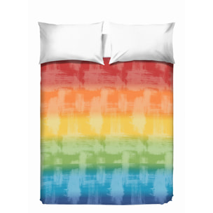 Copriletto di cotone arcobaleno multicolor