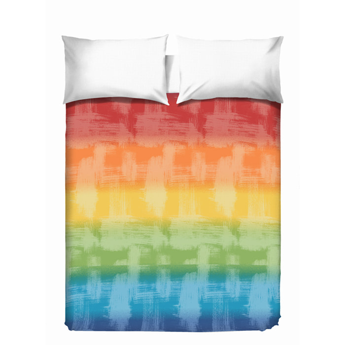 Copriletto di cotone arcobaleno multicolor