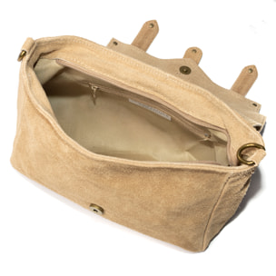 Aviatico bolso satchel mujer. Piel auténtica Gamuza.