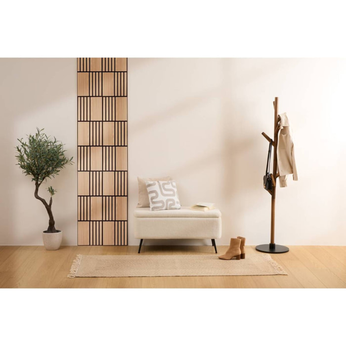Lot de 3 panneaux décoratifs Colva beige fond noir 30x30cm