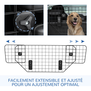 Barrière grille de séparation universelle voiture pour chien réglable 90-120L x 40H cm kit complet installation inclus noir
