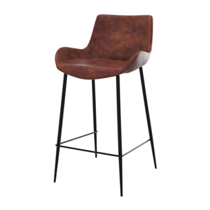 Lot de 2 chaises pour îlot central 65 cm en cuir synthétique marron - Pirata