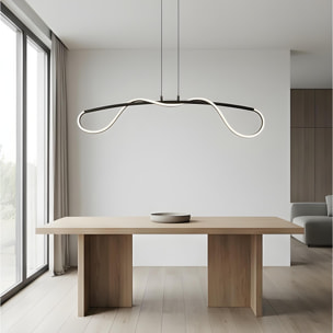 FORLIGHT Colgante Tress LED 23.5W Blanco Neutro - 4000K Negro para Interior de Techo en Comedor, Salón, Cocina
