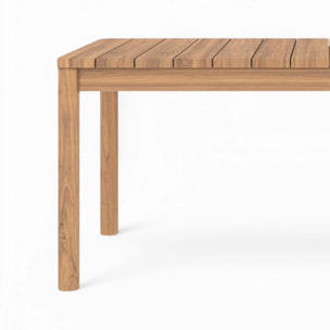 Table et chaises de jardin en bois de teck massif 6 personnes - Kora