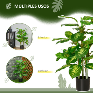 Planta Artificial de 95 cm árbol Imitación Hoja Perenne en Maceta de Cemento