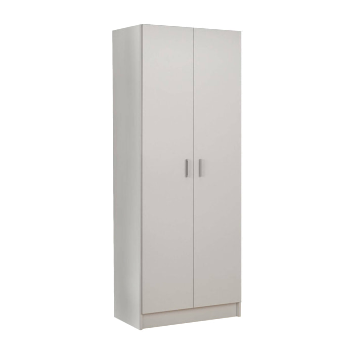 Armadio multiuso 2 ante Abadubidu, Mobile porta scope, Scarpiera con ripiani, Guardaroba porta scarpe, cm73x37h180 cm, Bianco