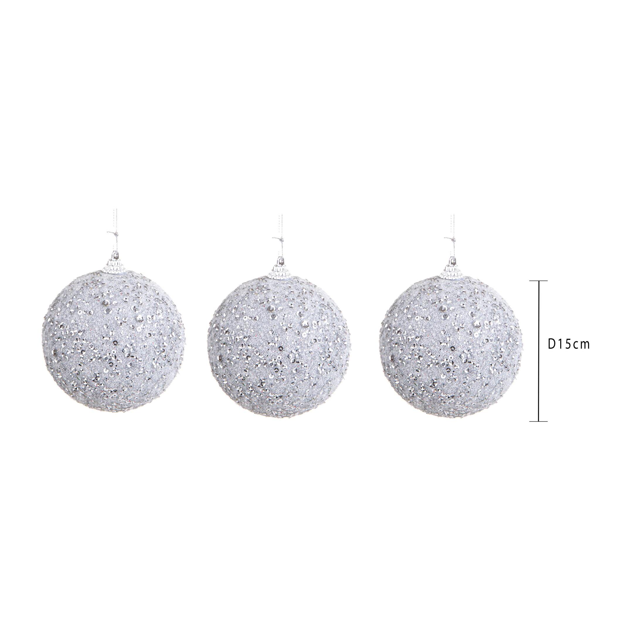 Sfere con strass - Pezzi 3 - ARGENTO - Bianchi Dino SpA