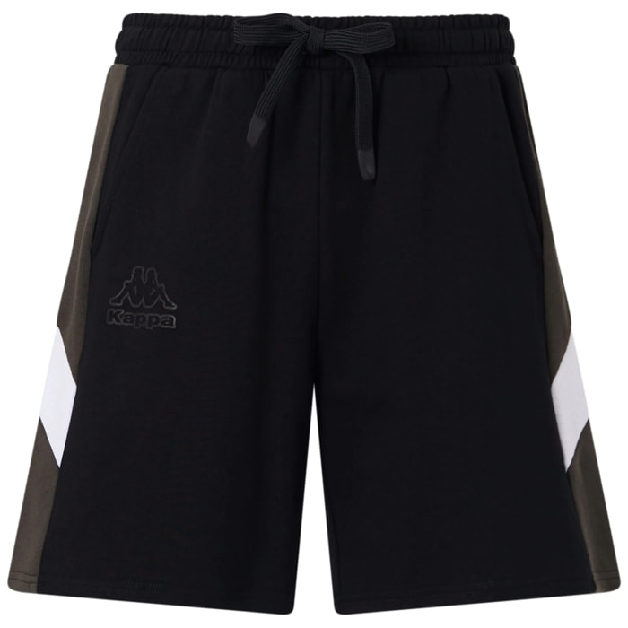 Pantaloni Corti Kappa Uomo Logo Gnaco Nero