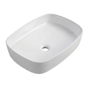 Vasque à poser rectangulaire 50 x 37,5 x 13,5 cm sans trop-plein blanc brillant PixL (CEPX4937)