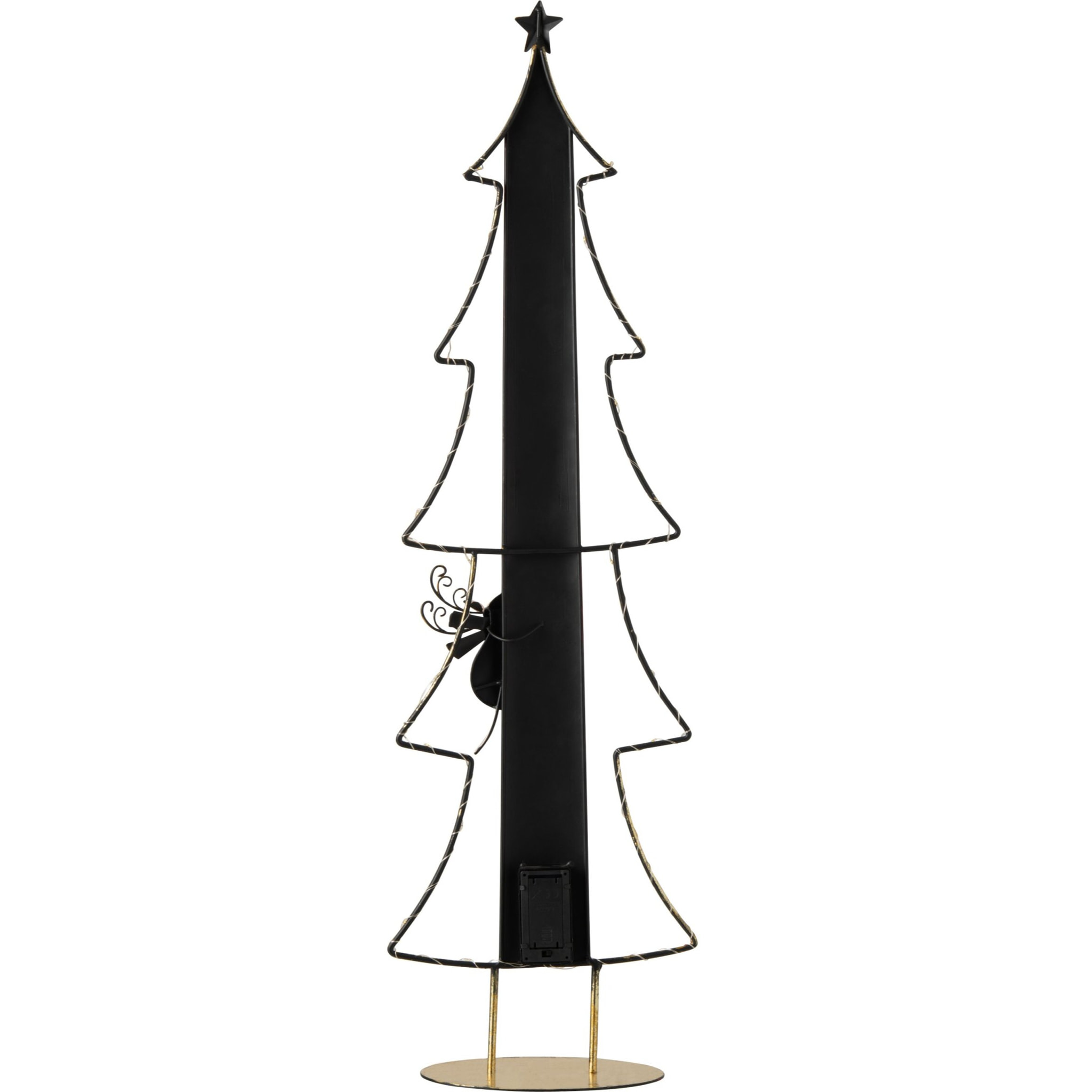 J-Line Sapin de Noël LED calendrier de l’avent - métal - rouge Noël/doré