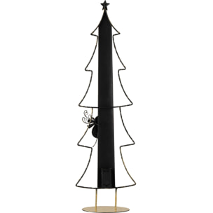 J-Line Sapin de Noël LED calendrier de l’avent - métal - rouge Noël/doré