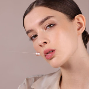 PERLAVIVA - Collana Girocollo 'Fantasmino' con Perla Ming d'Acqua Dolce Multicolor Ø 11/13 mm in Argento 925 placcato Oro Bianco 18Kt