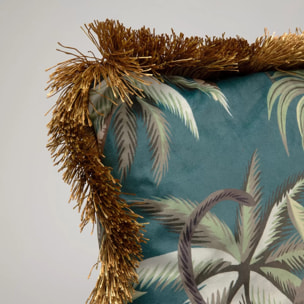 Coussin à franges Jungle singes 55x55cm Kare Design