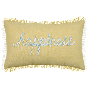 Coussin rectangulaire happiness - Jaune