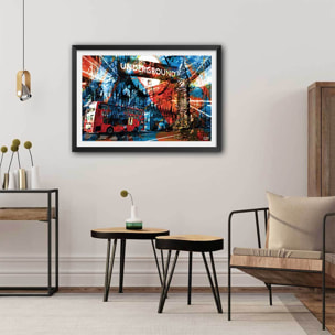 Affiche illustration graffiti london Affiche sous cadre noir