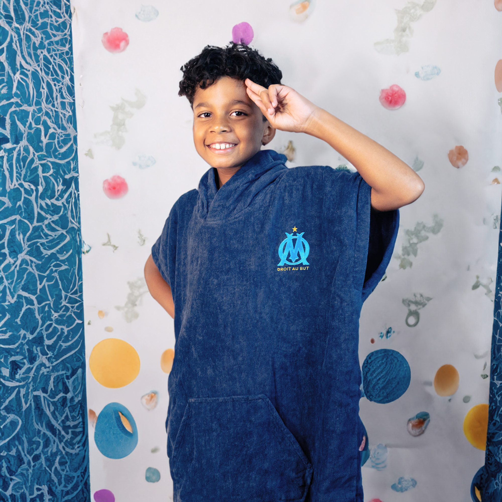 Poncho de bain Enfant 100% Coton, OM LOGO