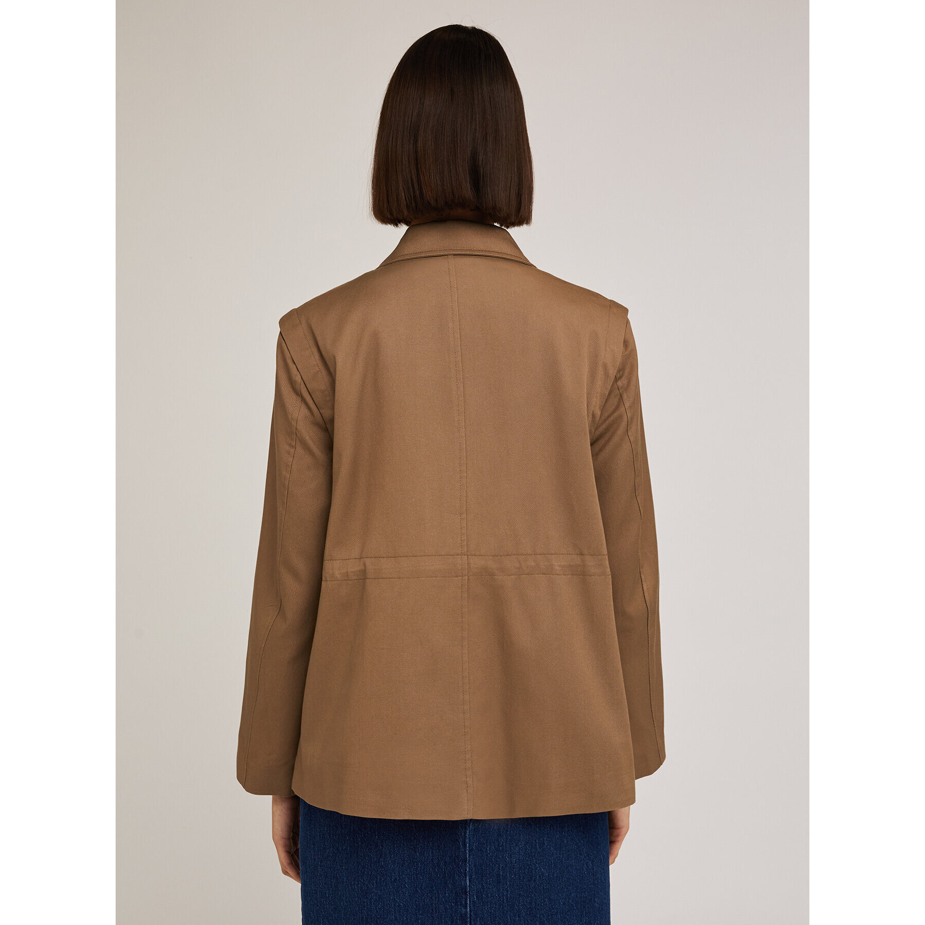 Motivi - Parka misto lyocell con maniche staccabili - Marrone