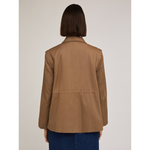 Motivi - Parka misto lyocell con maniche staccabili - Marrone