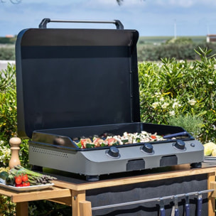 Plancha gaz ENO FUSION 75 Gris cargo 3 brûleurs à poser, 74x40 cm