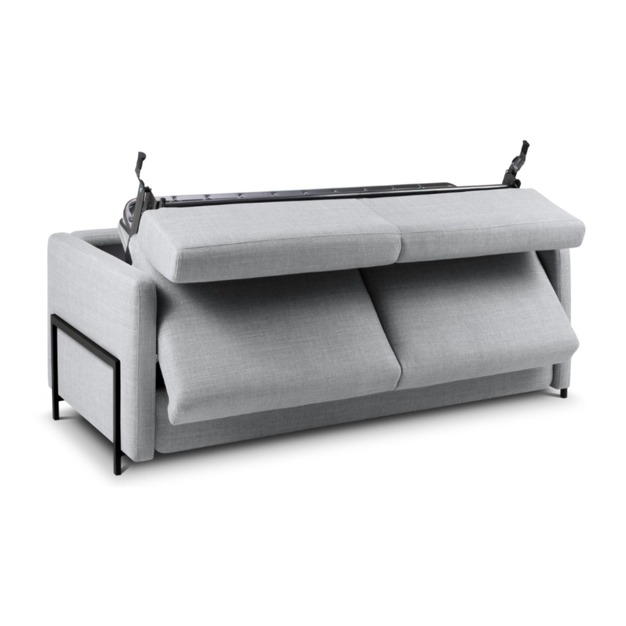 Canapé convertible "Yanis" 2 places en tissu structurel gris clair