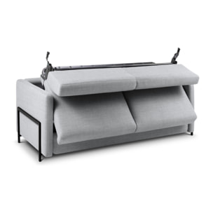 Canapé convertible "Yanis" 2 places en tissu structurel gris clair