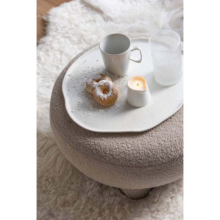 J-Line plateau rond - métal - blanc - medium