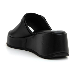 Sabot platform-rock con borchie - NERO