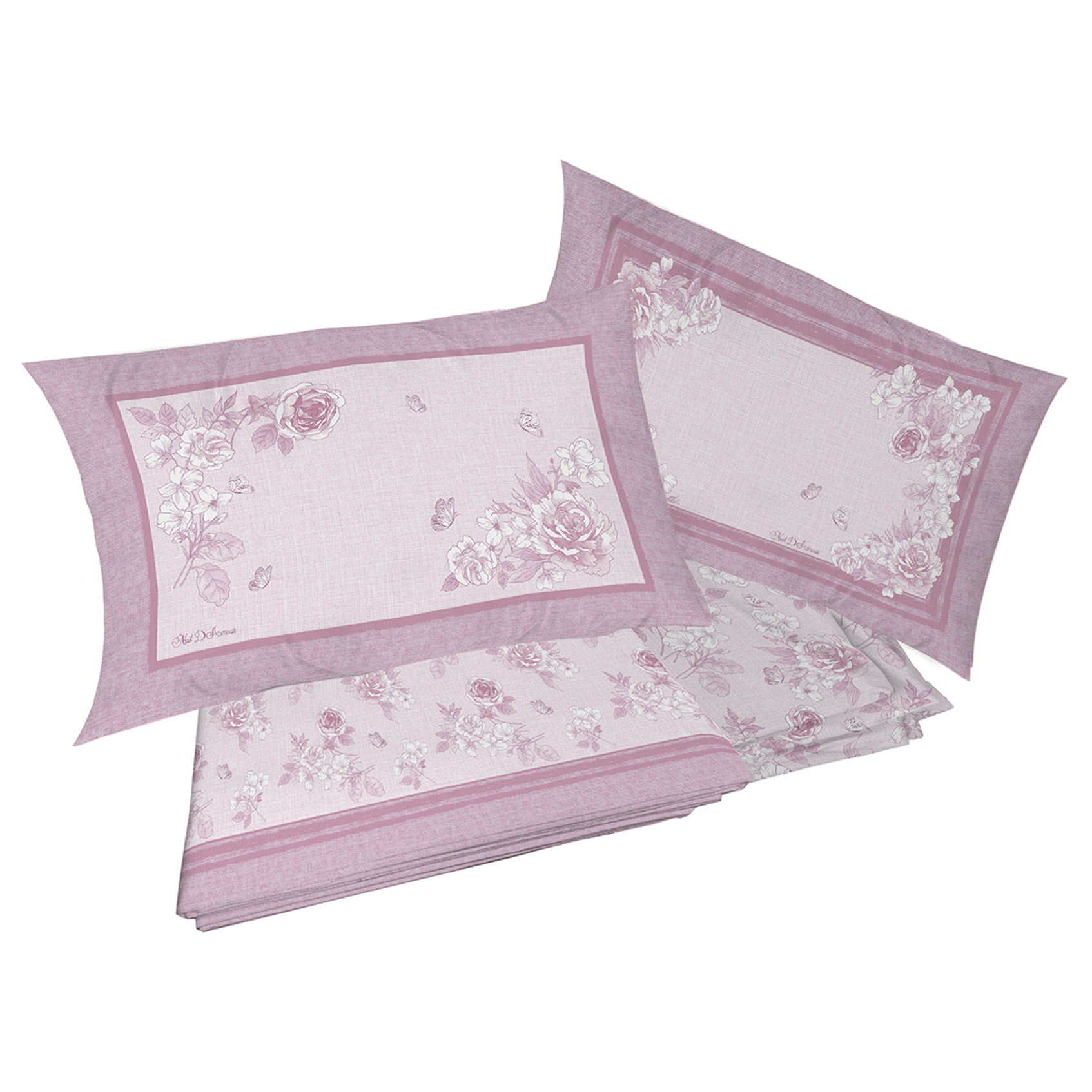 Completo letto praga rosa 100% cotone