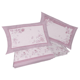 Completo letto praga rosa 100% cotone