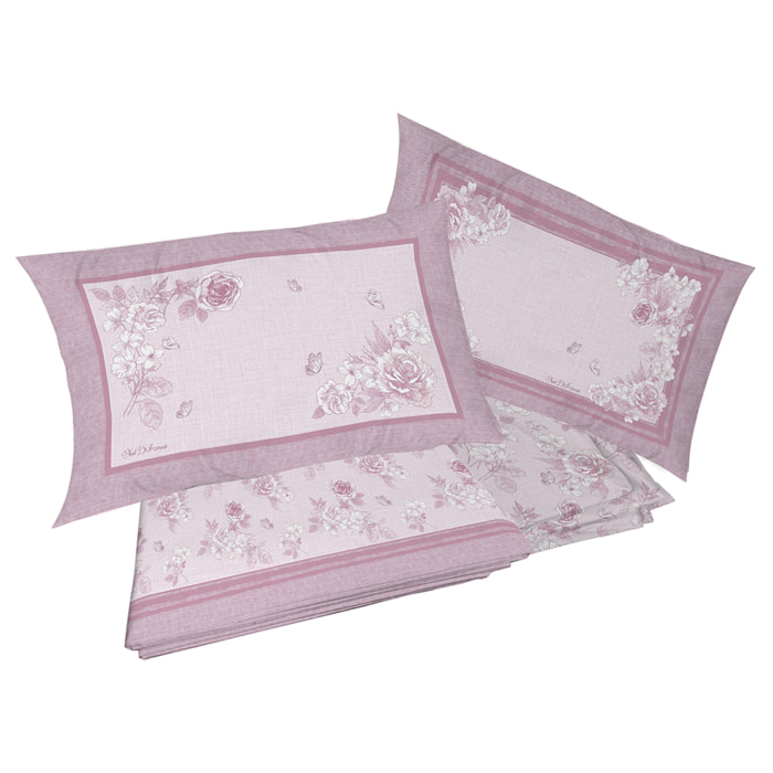 Completo letto praga rosa 100% cotone