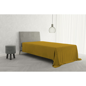 LENZUOLO SOPRA MAX COLOR MADE IN ITALY COTONE-SENAPE SINGOLO