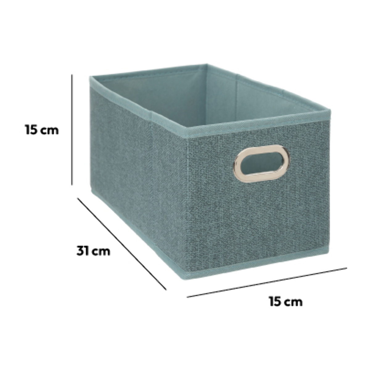 Panier tissu 15x31 cm Bleu pétrole chiné Mix N' Modul