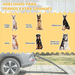 Rampa Plegable para Perros de Aluminio Rampa para Mascotas para Coche con Superficie Antideslizante Asa y Gancho Carga 60 kg 158x43,5x2,5 cm Negro