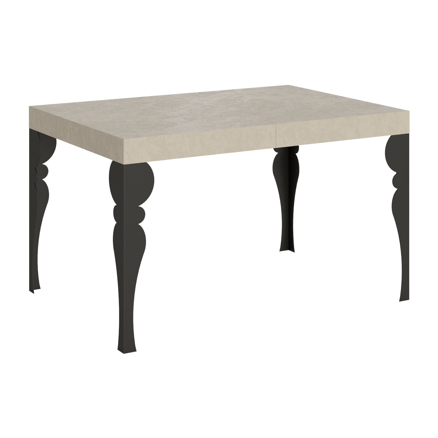 Table extensible 90x140/244 cm Paxon cachemire pieds anthracite