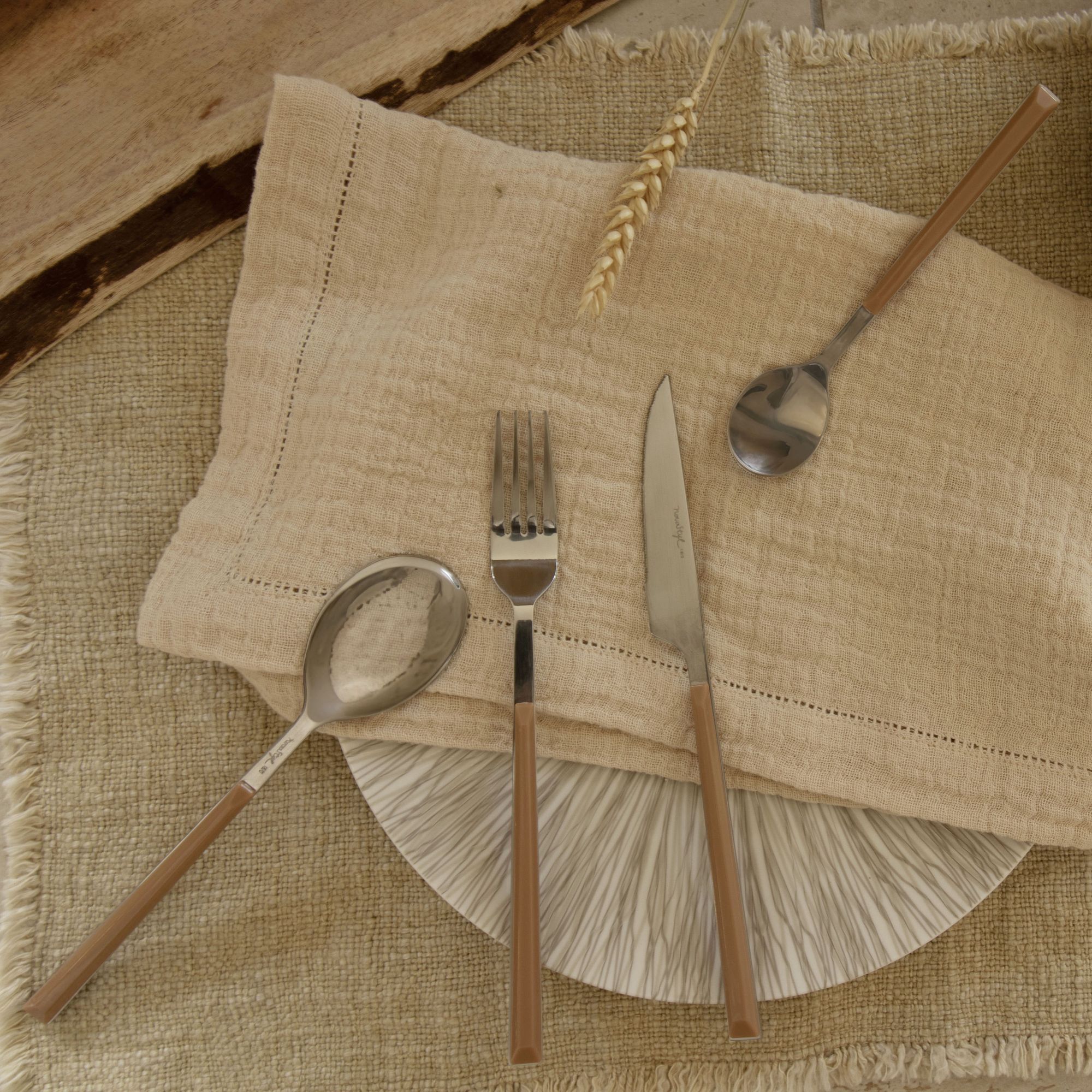 Lot de 6 couteaux marron en acier inoxydable COLORAMA