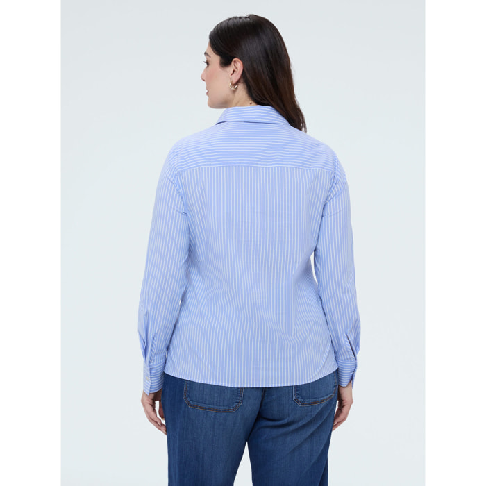 Fiorella Rubino - Camisa a rayas de algodón - Light - blue