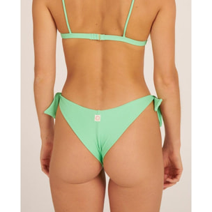 Braga de bikini brasileña con lazos en tejido piqué