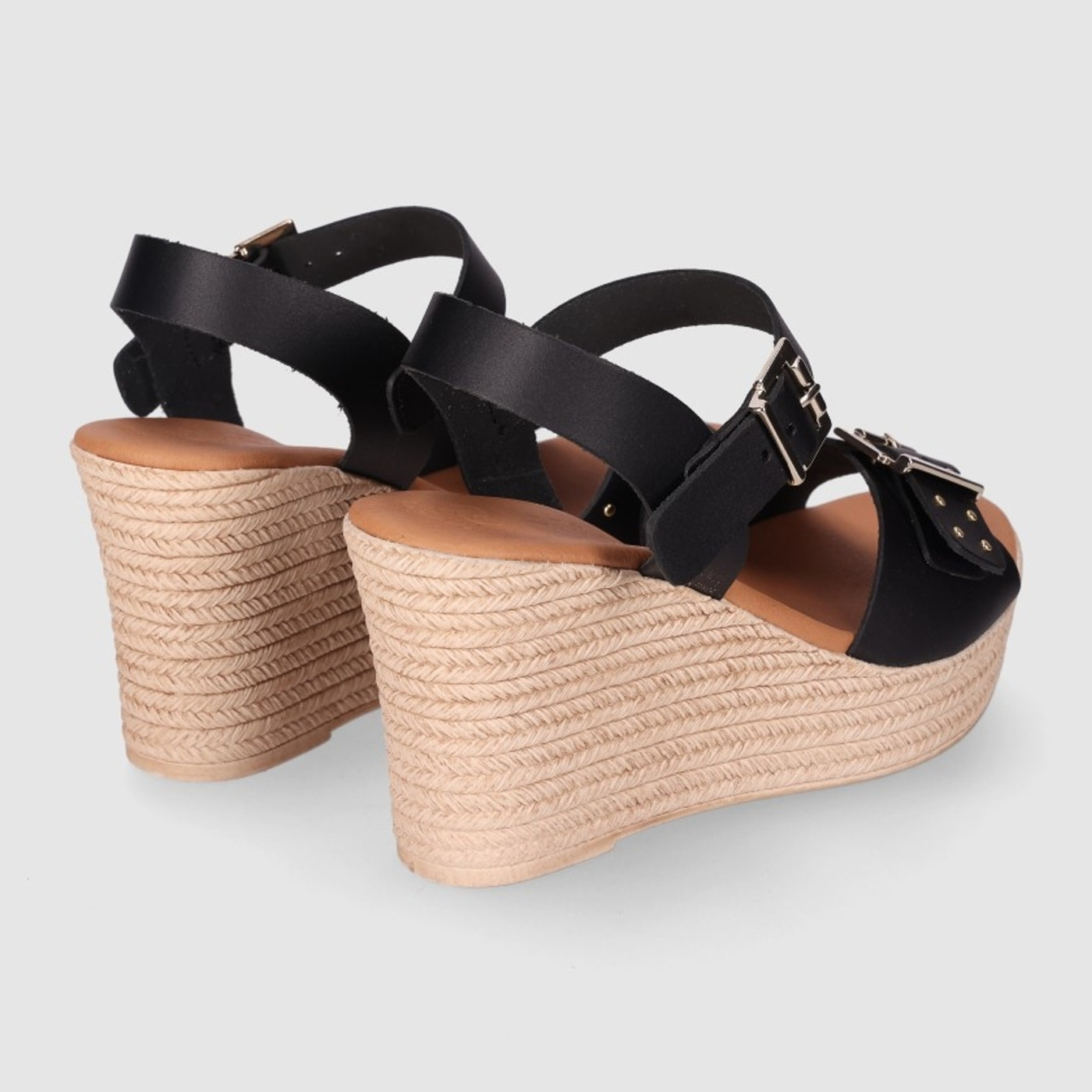 Sandalias de Piel - Negro - Tacón: 6 cm