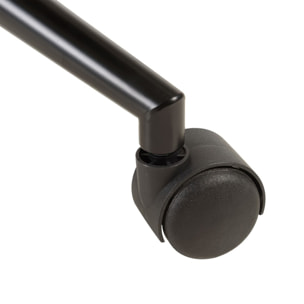 MINA - Chaise de bureau à roulettes en tissu écru dossier arrondi