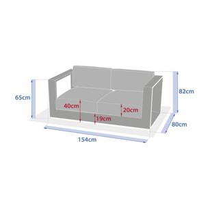 Canapé de jardin Allure 2 places beige acajou