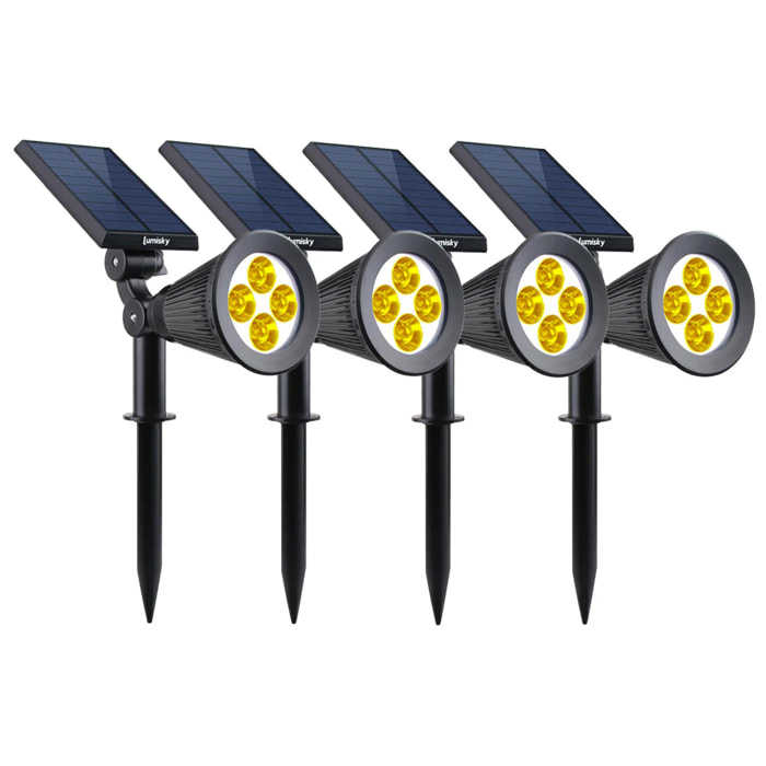 4 Spot solaire SPIKY Blanc chaud 200LM