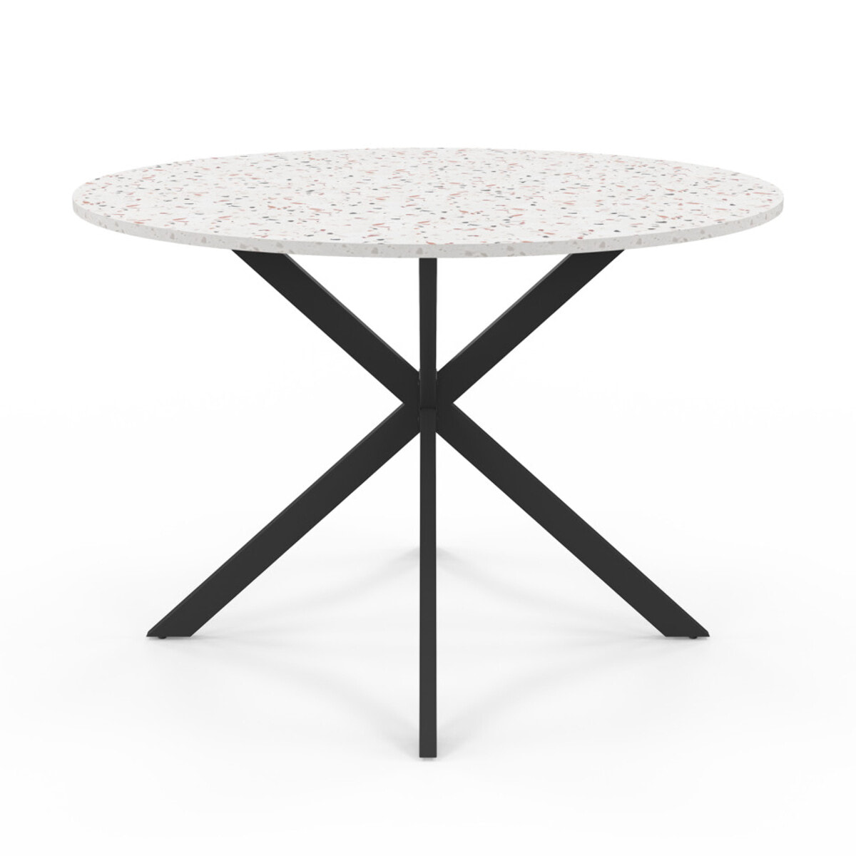 Table à manger ronde Soline Ø110cm effet terrazzo
